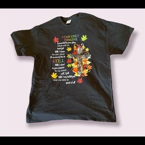 NEW Fall Autumn Spiritual Christian Religious Quote Black T-Shirt XL